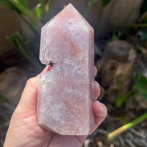 Brazilian Pink Amethyst Purple Flower Agate Tower - Picture 10 of 13